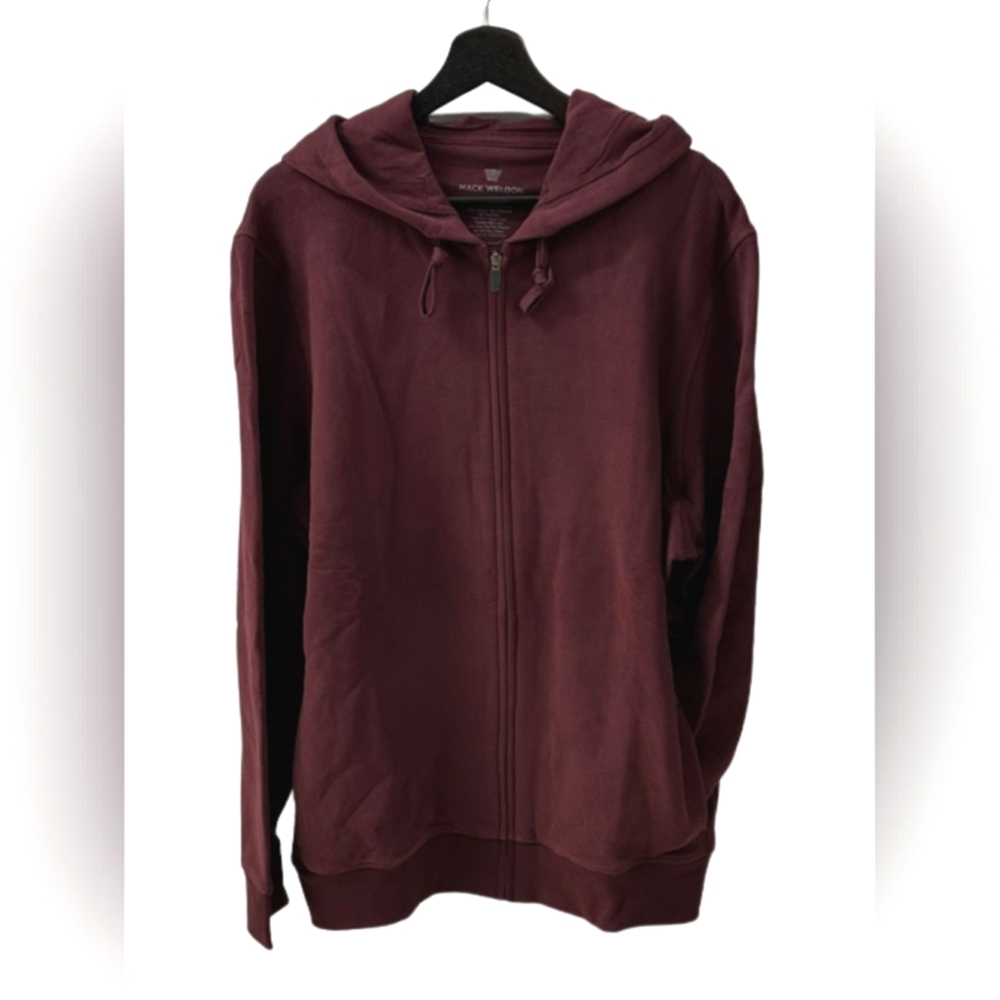 (NWOT) MACK WELDON ◇ Burgundy Zip-Up Hoodie - 2XL